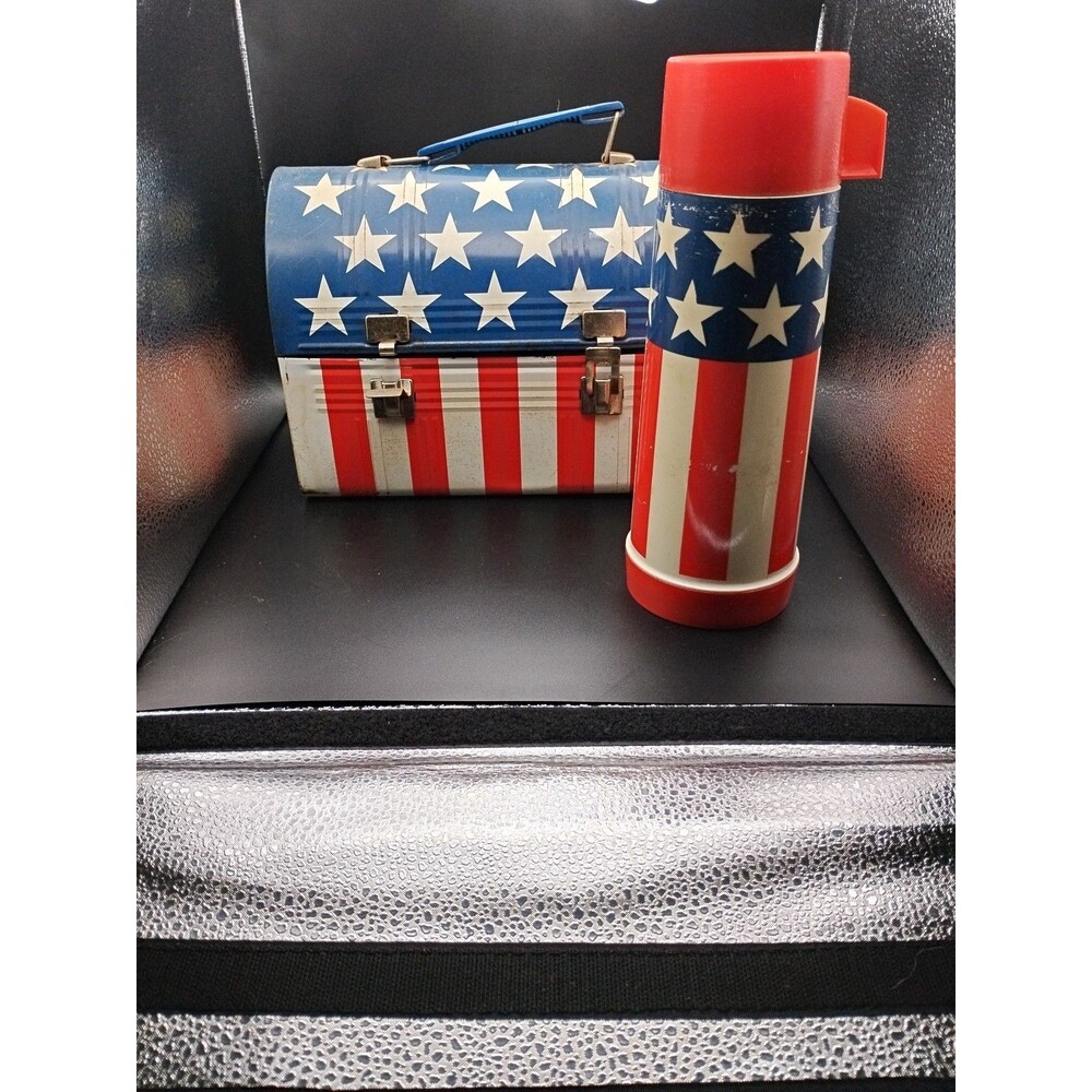 Aladdin Vintage Stars and Stripes Dome Lunchbox with Thermos